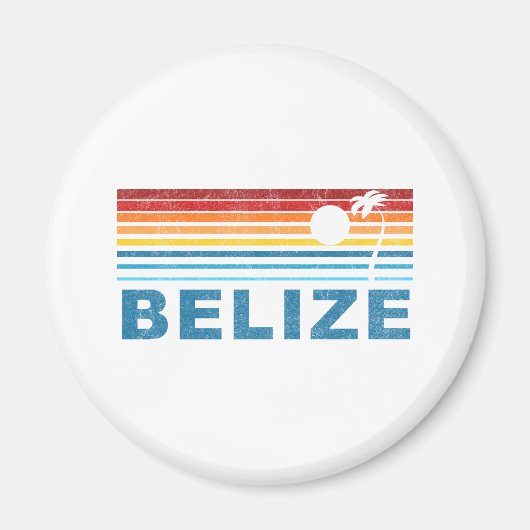 Retro Palm Tree Belize Magnet (Vorne)