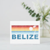 Retro Palm Tree Belize Postkarte (Stehend Vorderseite)