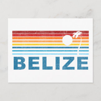 Retro Palm Tree Belize Postkarte