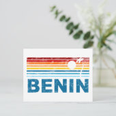 Retro Palm Tree Benin Postkarte (Stehend Vorderseite)
