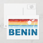 Retro Palm Tree Benin Postkarte (Vorne/Hinten)