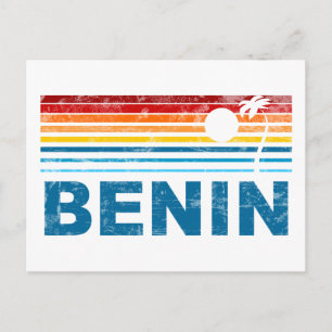 Retro Palm Tree Benin Postkarte