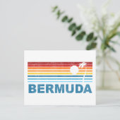 Retro Palm Tree Bermuda Postkarte (Stehend Vorderseite)