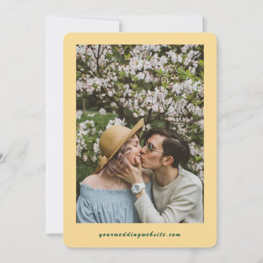 Retro Palm Tree Monogram Tropical Beach Wedding Save The Date (Rückseite)