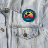 Retro Palm Tree Sunset Cruise Family Urlaub Button (Beispiel)