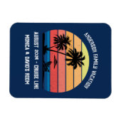 Retro Palm Tree Sunset Cruise Family Urlaub Magnet (Horizontal)