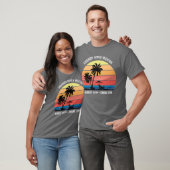 Retro Palm Tree Sunset Cruise Family Urlaub T-Shirt (Unisex)