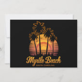 Retro Palm Tree Sunset South Carolina Myrtle Beach Einladung (Vorderseite)