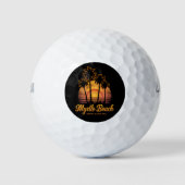 Retro Palm Tree Sunset South Carolina Myrtle Beach Golfball (Vorderseite)