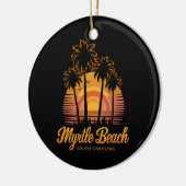 Retro Palm Tree Sunset South Carolina Myrtle Beach Keramik Ornament (Links)