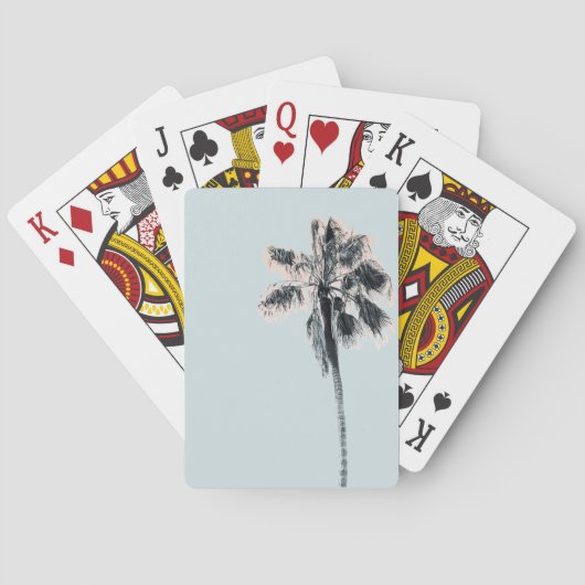 Retro Palm Tree Tropical Pink Mint  Spielkarten (Rückseite)