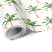 Retro Palm Tree Weihnachten im Juli Sommer Party Geschenkpapier (Rolleneckpunkt)