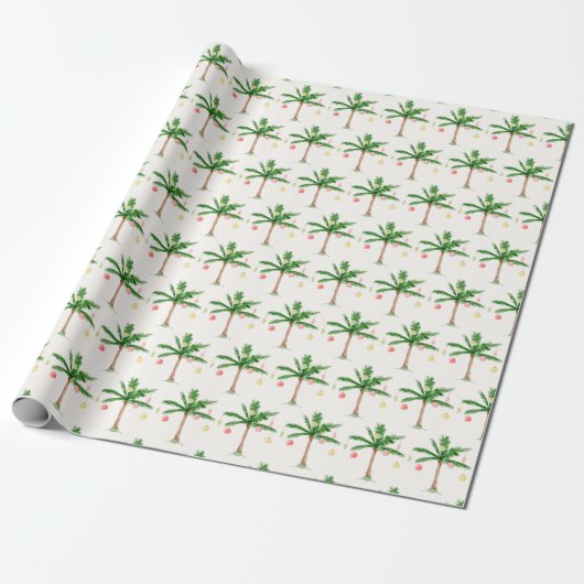 Retro Palm Tree Weihnachten im Juli Sommer Party Geschenkpapier (Ungerollt)