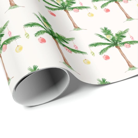 Retro Palm Tree Weihnachten im Juli Sommer Party Geschenkpapier (Rolleneckpunkt)