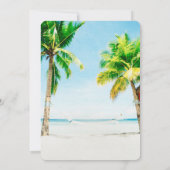 Retro Palm Tree Zielort Beach Probe Abendessen Einladung (Rückseite)