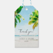 Retro Palm Trees Beach Tropical Gastgeschenk Hochz Geschenkanhänger (Vorderseite)