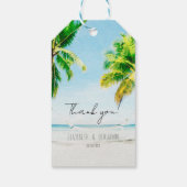 Retro Palm Trees Beach Tropical Gastgeschenk Hochz Geschenkanhänger (Rückseite)