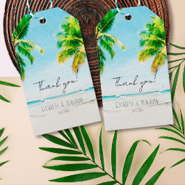 Retro Palm Trees Beach Tropical Gastgeschenk Hochz Geschenkanhänger
