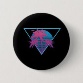 Retro Palm Trees Logo Button (Vorderseite)