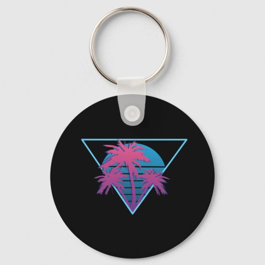 Retro Palm Trees Logo Schlüsselanhänger (Vorderseite)