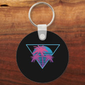 Retro Palm Trees Logo Schlüsselanhänger (Vorderseite)