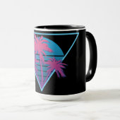 Retro Palm Trees Logo Tasse (VorderseiteRechts)