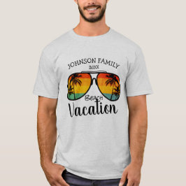 Retro Palm Trees Sonnenbrille Familienurlaub T-Shirt