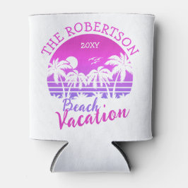 Retro Palm Trees Sunset 60er Familienurlaub Reise Dosenkühler