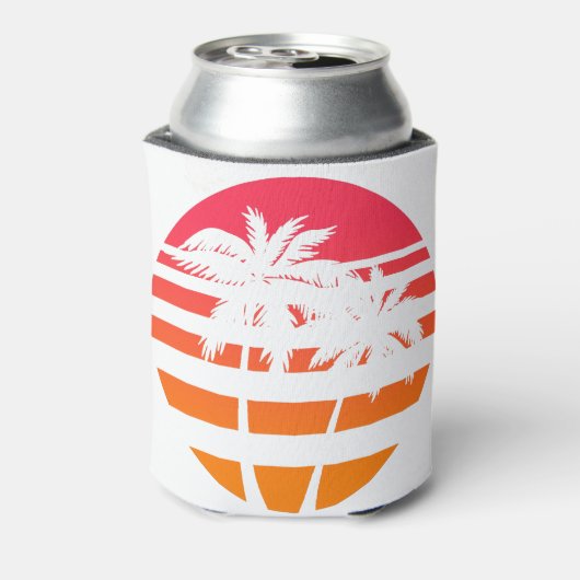 Retro Palm Trees Sunset Graphic Dosenkühler (Kanne Rückseite)