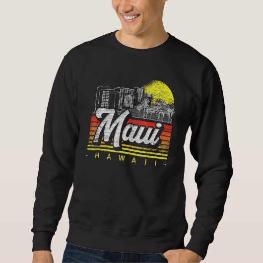Retro Palm Trees Tropical Hawaiian Summer Sunset Sweatshirt (Vorderseite)