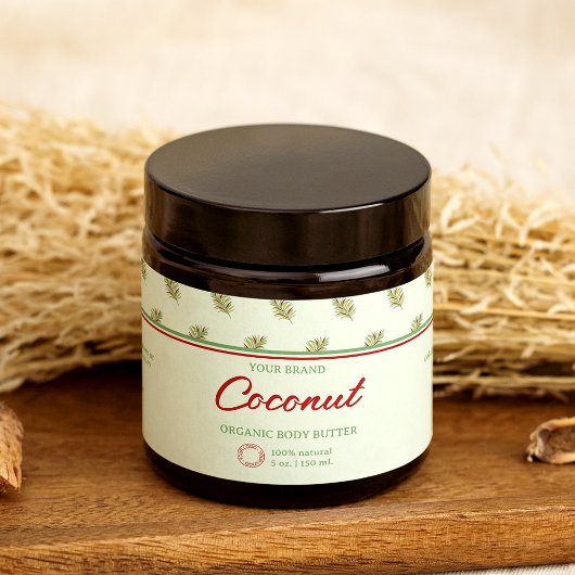 Retro Palm Verlasse Kosmetik Jar Wrap-Around Label Wasserflaschenetikett