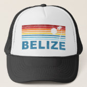 Retro Palme Belize Truckerkappe (Vorderseite)