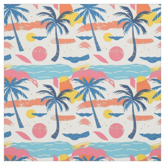 Retro-Palme Sommer Stoff (Muster)