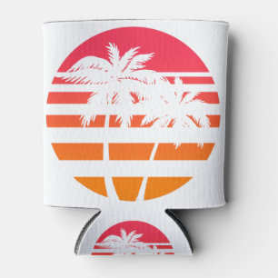 Retro Palme-Sonnenuntergang-Grafik Dosenkühler