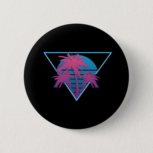 Retro Palmen Logo Button (Vorderseite)