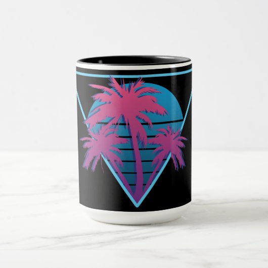 Retro Palmen Logo Tasse (Zentrum)