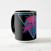 Retro Palmen Logo Tasse (Vorderseite Links)