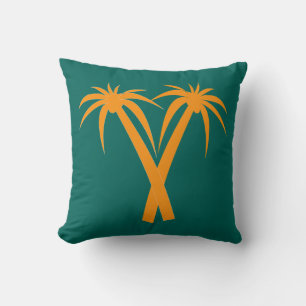 Retro Palmen tropische Orange Kissen