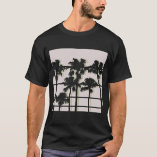 Retro Palmenbaum Silhouette Minimalistischer Somme T-Shirt
