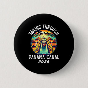Retro Panama C Panama Wasserstraße Segeln Cruising Button