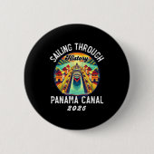Retro Panama C Panama Waterway Sailing Cruising 20 Button (Vorderseite)