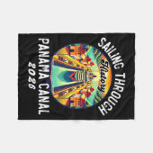 Retro Panama C Panama Waterway Sailing Cruising 20 Fleecedecke (Vorderseite (Horizontal))