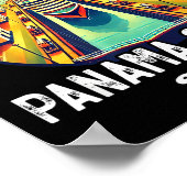 Retro Panama C Panama Waterway Sailing Cruising 20 Poster (Ecke)