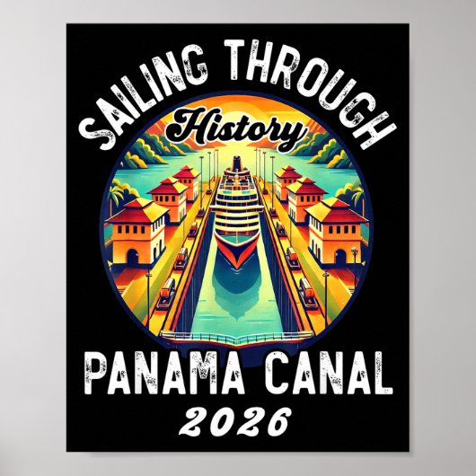 Retro Panama C Panama Waterway Sailing Cruising 20 Poster (Vorne)