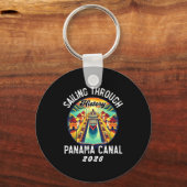 Retro Panama C Panama Waterway Sailing Cruising 20 Schlüsselanhänger (Vorderseite)