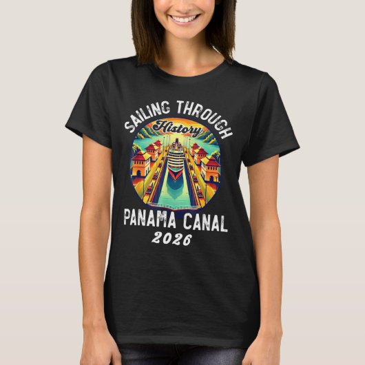 Retro Panama C Panama Waterway Sailing Cruising 20 T-Shirt (Vorderseite)