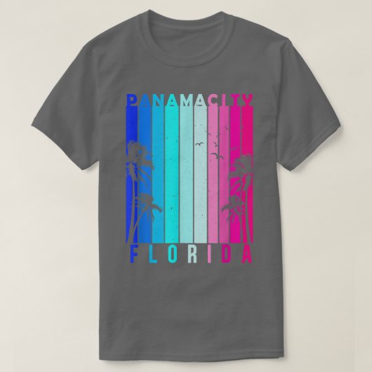 Retro Panama City Florida Beach Sommer Tropical so T-Shirt (Design vorne)
