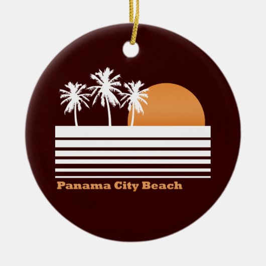 Retro Panama-Stadt Strand-Verzierung Keramikornament (Vorne)