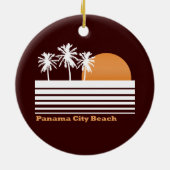Retro Panama-Stadt Strand-Verzierung Keramikornament (Hinten)