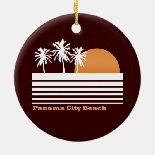 Retro Panama-Stadt Strand-Verzierung Keramikornament (Hinten)
